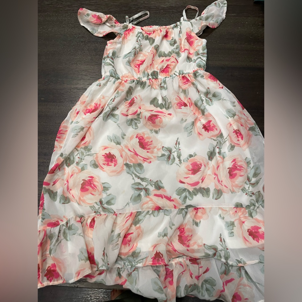Place Floral Dress with Pink and Green Accents